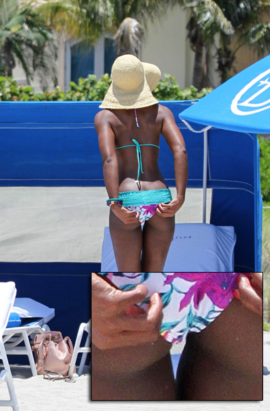 Kelly Rowland in Blue Bikini