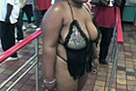 Big black tits at burger king